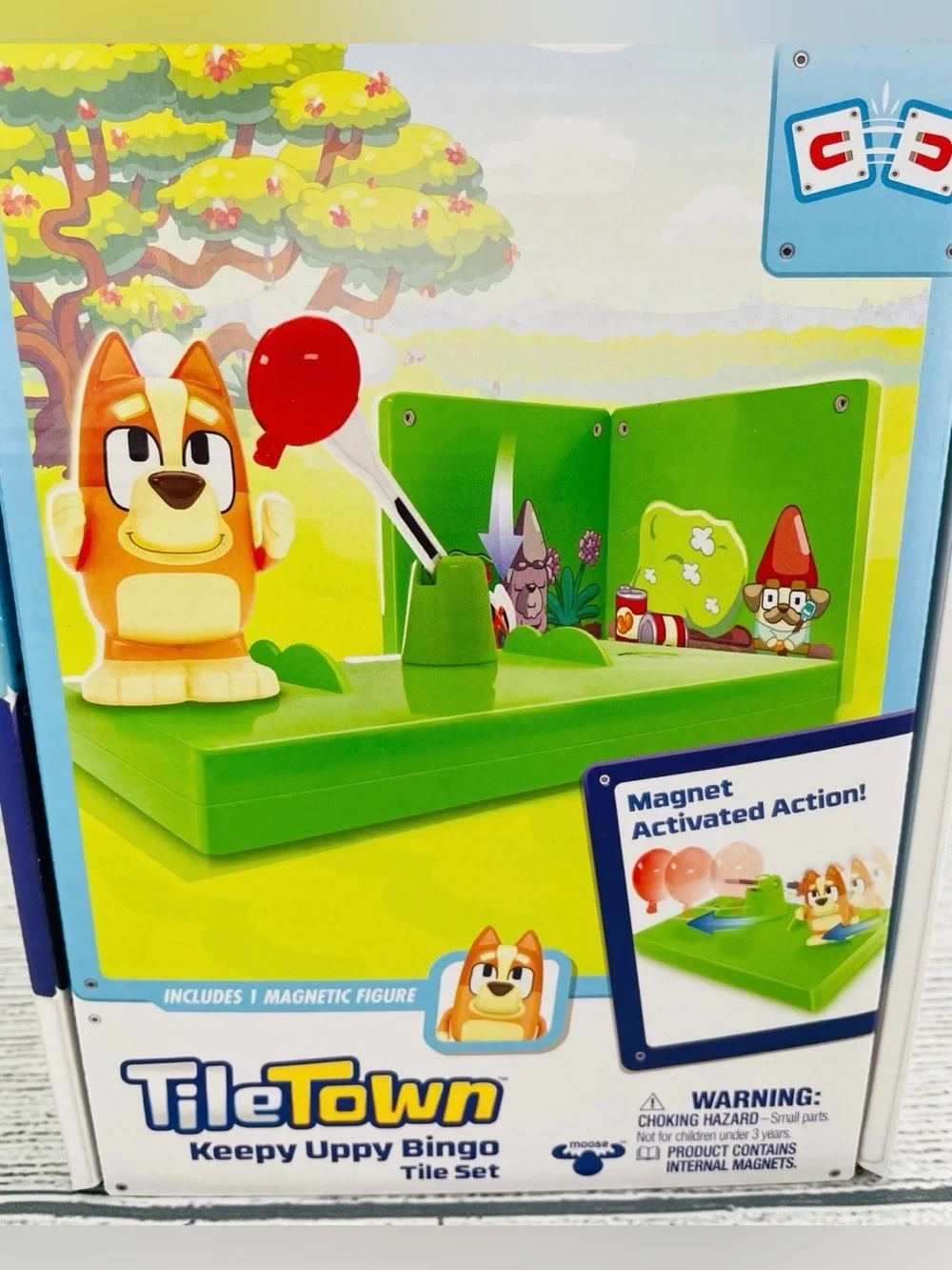 Tile Town Bluey Keepy Uppy Magnetic Tiles Construction Building Set Bingo Figure